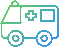 A picture of an ambulance with the image of a cross on it.
